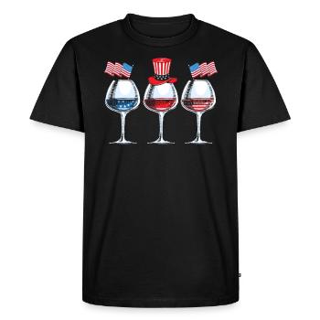 Amérique patriotique États-Unis Drapeau 4 juillet Américain - T-shirt Premium bio Homme - noir - Devant - Nico (187cm)