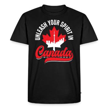Happy Canada Day Canadian Canada Flag Maple Leaf - Men's Premium Organic T-Shirt - black - Front - Nico (187cm)