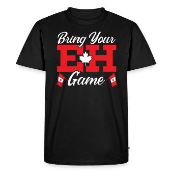 Happy Canada Day Canadian Canada Flag Maple Leaf - Men's Premium Organic T-Shirt - black - Front - Nico (187cm)