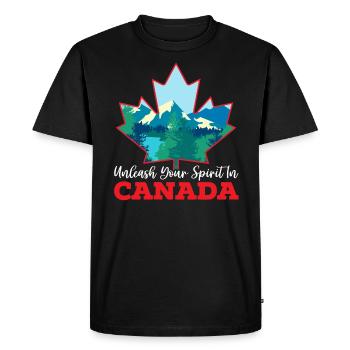 Happy Canada Day Canadian Canada Flag Maple Leaf - Men's Premium Organic T-Shirt - black - Front - Nico (187cm)