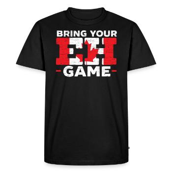 Happy Canada Day Canadian Canada Flag Maple Leaf - Men's Premium Organic T-Shirt - black - Front - Nico (187cm)