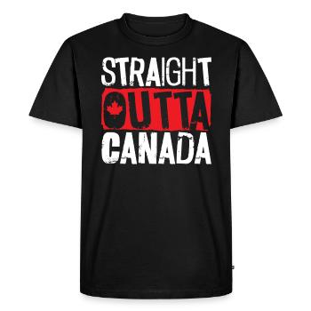 Happy Canada Day Canadian Canada Flag Maple Leaf - Men's Premium Organic T-Shirt - black - Front - Nico (187cm)