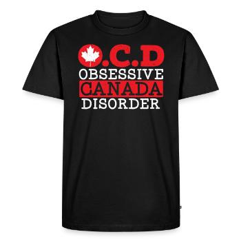 Happy Canada Day Canadian Canada Flag Maple Leaf - Men's Premium Organic T-Shirt - black - Front - Nico (187cm)