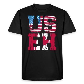 Happy Canada Day Canadian Canada Flag Maple Leaf - Men's Premium Organic T-Shirt - black - Front - Nico (187cm)