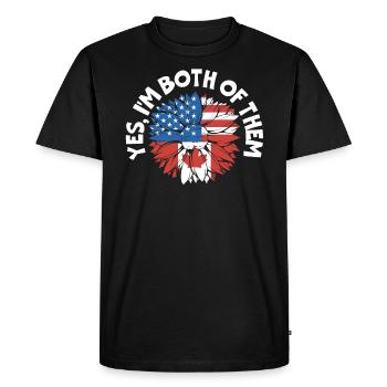 Happy Canada Day Canadian Canada Flag Maple Leaf - Men's Premium Organic T-Shirt - black - Front - Nico (187cm)