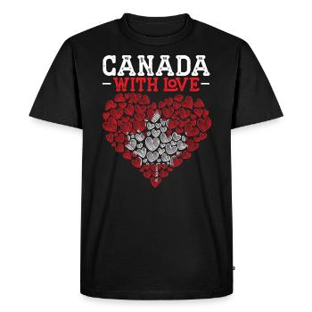 Happy Canada Day Canadian Canada Flag Maple Leaf - Men's Premium Organic T-Shirt - black - Front - Nico (187cm)