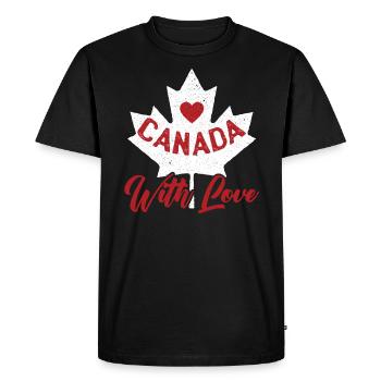 Happy Canada Day Canadian Canada Flag Maple Leaf - Men's Premium Organic T-Shirt - black - Front - Nico (187cm)