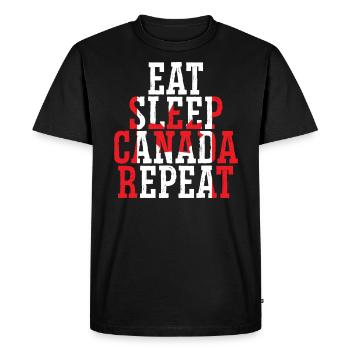 Happy Canada Day Canadian Canada Flag Maple Leaf - Men's Premium Organic T-Shirt - black - Front - Nico (187cm)