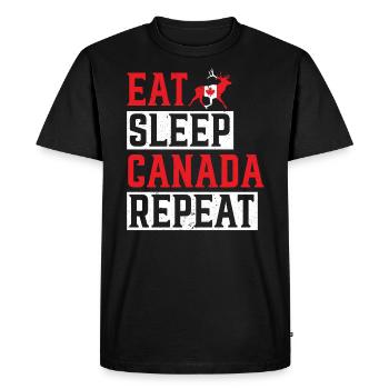 Happy Canada Day Canadian Canada Flag Maple Leaf - Men's Premium Organic T-Shirt - black - Front - Nico (187cm)