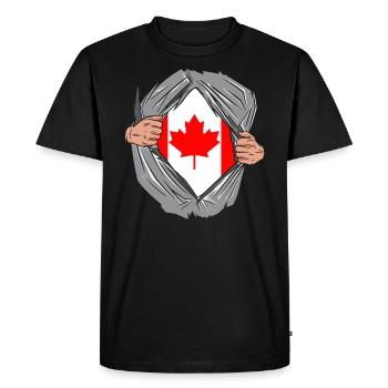 Happy Canada Day Canadian Canada Flag Maple Leaf - Men's Premium Organic T-Shirt - black - Front - Nico (187cm)