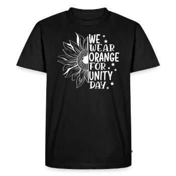 Nous portons de l’orange pour la fête de l’unité Kindness Orange Day - T-shirt Premium bio Homme - noir - Devant - Nico (187cm)