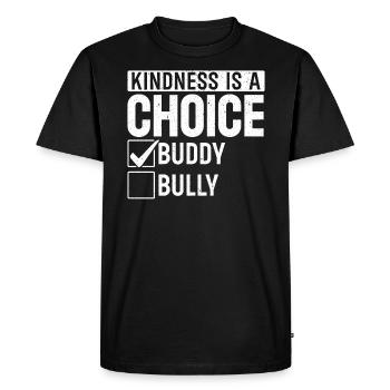 Positivity Kindness Is A Choice Orange Day - Men's Premium Organic T-Shirt - black - Front - Nico (187cm)