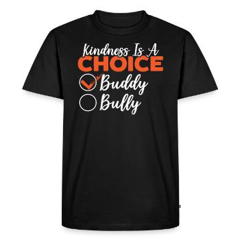 Positivity Kindness Is A Choice Orange Day - Men's Premium Organic T-Shirt - black - Front - Nico (187cm)