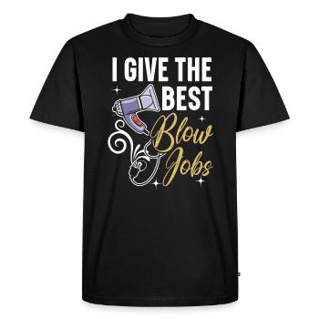 Je donne les meilleurs coups de coupe de cheveux salon de coiffure - T-shirt Premium bio Homme - noir - Devant - Nico (187cm)