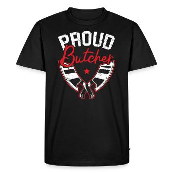 Butcher Sayings Butchery Job Profession Meat Shop - Men's Premium Organic T-Shirt - black - Front - Nico (187cm)