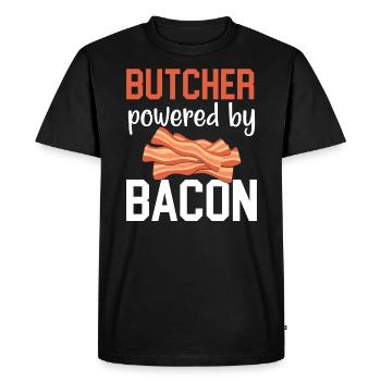 Butcher propulsé par Bacon Butchery Job Meat Shop - T-shirt Premium bio Homme - noir - Devant - Nico (187cm)