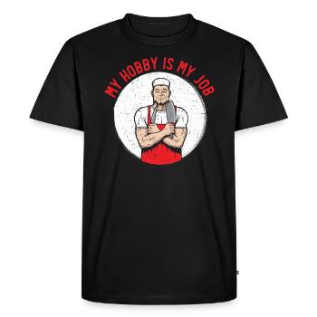Butcher Sayings Butchery Job Profession Meat Shop - Men's Premium Organic T-Shirt - black - Front - Nico (187cm)
