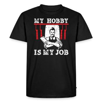 Butcher Sayings Butchery Job Profession Meat Shop - Men's Premium Organic T-Shirt - black - Front - Nico (187cm)