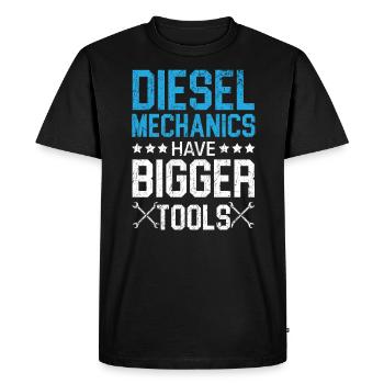 Les mécaniciens diesel ont de plus gros outils Mécanicien automobile - T-shirt Premium bio Homme - noir - Devant - Nico (187cm)