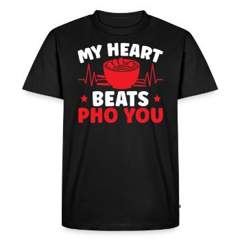 Mon cœur bat Pho You Nouilles vietnamiennes nourriture - T-shirt Premium bio Homme - noir - Devant - Nico (187cm)