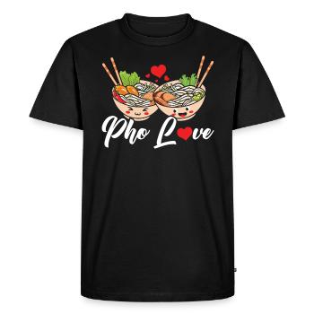 Pho Lover Chopsticks Nouilles vietnamiennes Cuisine asiatique - T-shirt Premium bio Homme - noir - Devant - Nico (187cm)