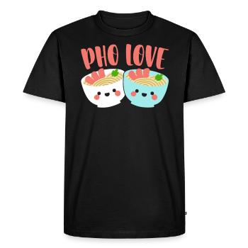 Pho Lover Chopsticks Nouilles vietnamiennes Cuisine asiatique - T-shirt Premium bio Homme - noir - Devant - Nico (187cm)