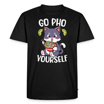 Pho Lover Chopsticks Nouilles vietnamiennes Cuisine asiatique - T-shirt Premium bio Homme - noir - Devant - Nico (187cm)