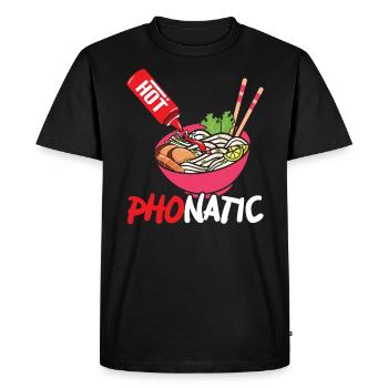 Pho Lover Chopsticks Nouilles vietnamiennes Cuisine asiatique - T-shirt Premium bio Homme - noir - Devant - Nico (187cm)