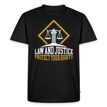 Law And Justice Protect Your Rights Lawyer - Men's Premium Organic T-Shirt - black - Front - Nico (187cm)