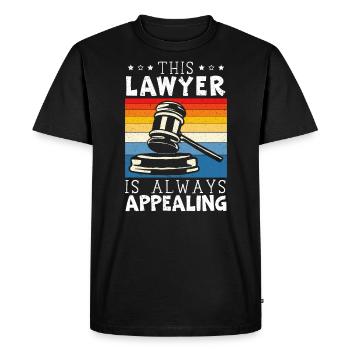 Juge Instance Salle d’audience Droit Justice Avocat Avocat - T-shirt Premium bio Homme - noir - Devant - Nico (187cm)