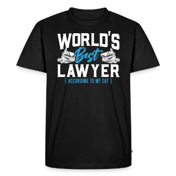 Juge Instance Salle d’audience Droit Justice Avocat Avocat - T-shirt Premium bio Homme - noir - Devant - Nico (187cm)