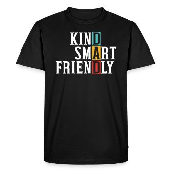 Fathers Day Best Dad Ever Kind Smart Friendly - Men's Premium Organic T-Shirt - black - Front - Nico (187cm)