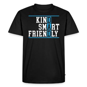 Fathers Day Best Dad Ever Kind Smart Friendly - Men's Premium Organic T-Shirt - black - Front - Nico (187cm)