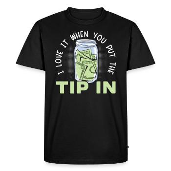 Serveur Serveuse Barman Mixologue Barman - T-shirt Premium bio Homme - noir - Devant - Nico (187cm)