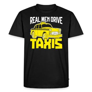Les vrais hommes conduisent des taxis Chauffeur de taxi Chauffeur de taxi - T-shirt Premium bio Homme - noir - Devant - Nico (187cm)