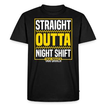 Straight Outta Night Shift Chauffeur de taxi Chauffeur de taxi - T-shirt Premium bio Homme - noir - Devant - Nico (187cm)