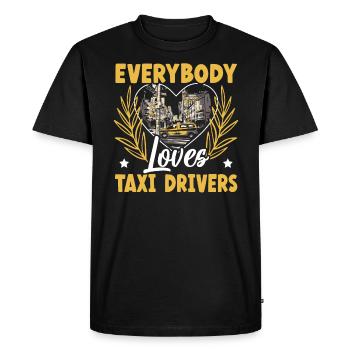 Tout le monde aime les chauffeurs de taxi Chauffeur de taxi - T-shirt Premium bio Homme - noir - Devant - Nico (187cm)