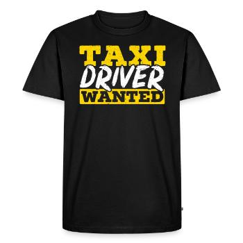 Chauffeur de taxi recherché Chauffeur de taxi Cabbie - T-shirt Premium bio Homme - noir - Devant - Nico (187cm)