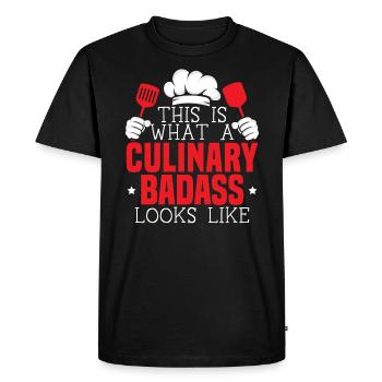 Culinary Gangster Pastry Chef Cooking Culinary - Men's Premium Organic T-Shirt - black - Front - Nico (187cm)