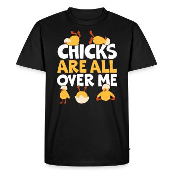 Éleveur de poulet Chuchoteur de poulet Animal de ferme - T-shirt Premium bio Homme - noir - Devant - Nico (187cm)