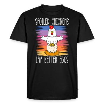 Éleveur de poulet Chuchoteur de poulet Animal de ferme - T-shirt Premium bio Homme - noir - Devant - Nico (187cm)