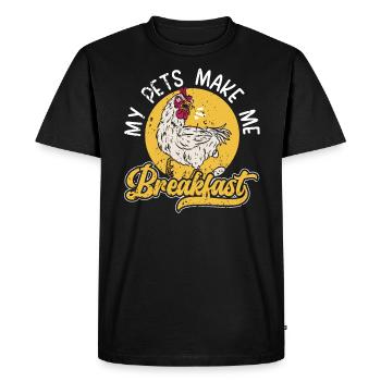 Éleveur de poulet Chuchoteur de poulet Animal de ferme - T-shirt Premium bio Homme - noir - Devant - Nico (187cm)