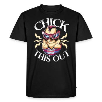 Éleveur de poulet Chuchoteur de poulet Animal de ferme - T-shirt Premium bio Homme - noir - Devant - Nico (187cm)