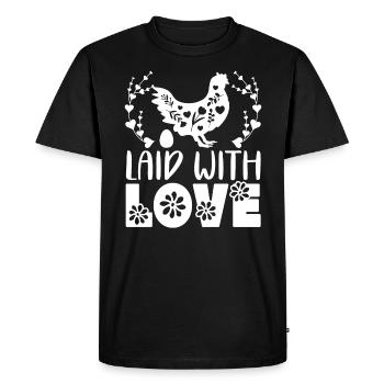 Éleveur de poulet Chuchoteur de poulet Animal de ferme - T-shirt Premium bio Homme - noir - Devant - Nico (187cm)