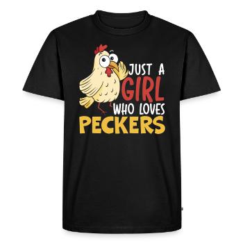 Éleveur de poulet Chuchoteur de poulet Animal de ferme - T-shirt Premium bio Homme - noir - Devant - Nico (187cm)