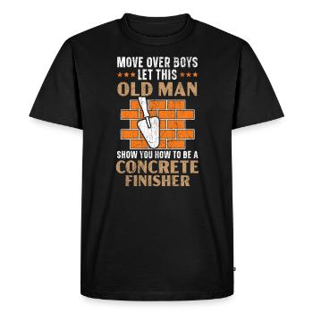 Briques Briques Ouvrier de la construction Briqueteur-maçon - T-shirt Premium bio Homme - noir - Devant - Nico (187cm)