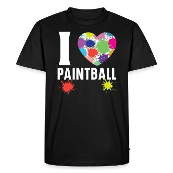 Paintball Paint Gun Paintball Player Paintballer - Men's Premium Organic T-Shirt - black - Front - Nico (187cm)