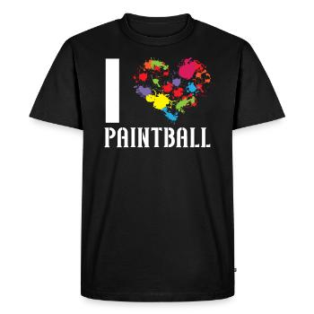 Paintball Paint Gun Paintball Player Paintballer - Men's Premium Organic T-Shirt - black - Front - Nico (187cm)