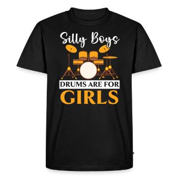 Drummer Musical Instrument Musician Drum Player - Men's Premium Organic T-Shirt - black - Front - Nico (187cm)