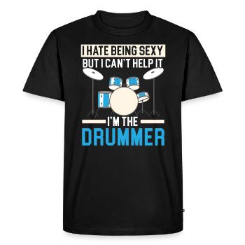 Drummer Musical Instrument Musician Drum Player - Men's Premium Organic T-Shirt - black - Front - Nico (187cm)